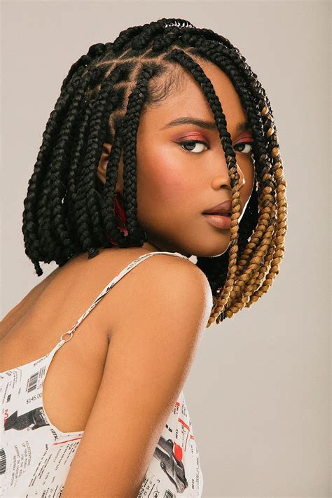 black hair short braid styles